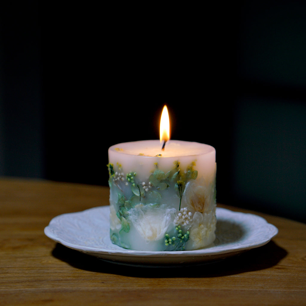 Handmade Green Botanical Art Scented Candle for Wedding,Gift,Home Decor-19 oz 68 Hours Long Burning Time