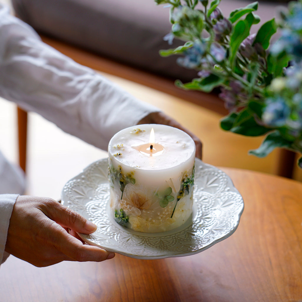 Handmade Green Botanical Art Scented Candle for Wedding,Gift,Home Decor-19 oz 68 Hours Long Burning Time