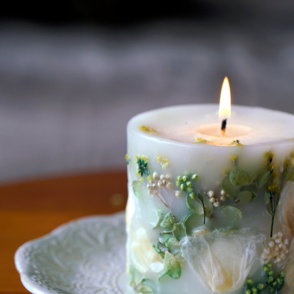 Handmade Green Botanical Art Scented Candle for Wedding,Gift,Home Decor-19 oz 68 Hours Long Burning Time