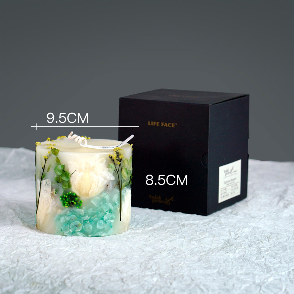 Handmade Green Botanical Art Scented Candle for Wedding,Gift,Home Decor-19 oz 68 Hours Long Burning Time