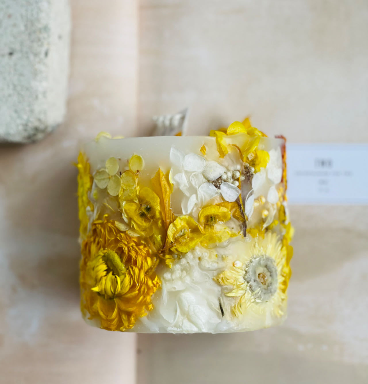 Handmade Yellow Botanical Art Scented Candle for Wedding,Gift,Home Decor-19 oz 68 Hours Long Burning Time