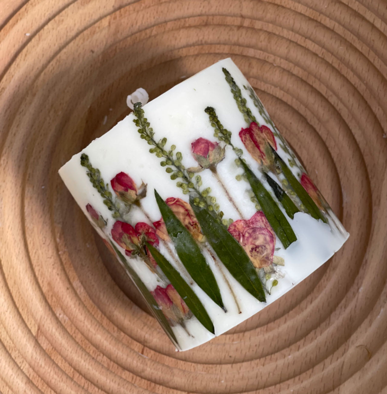 Handmade Pressed Botanical Flowers Art Scented Candle for Home,Gift,Wedding-13 oz,48 Hours