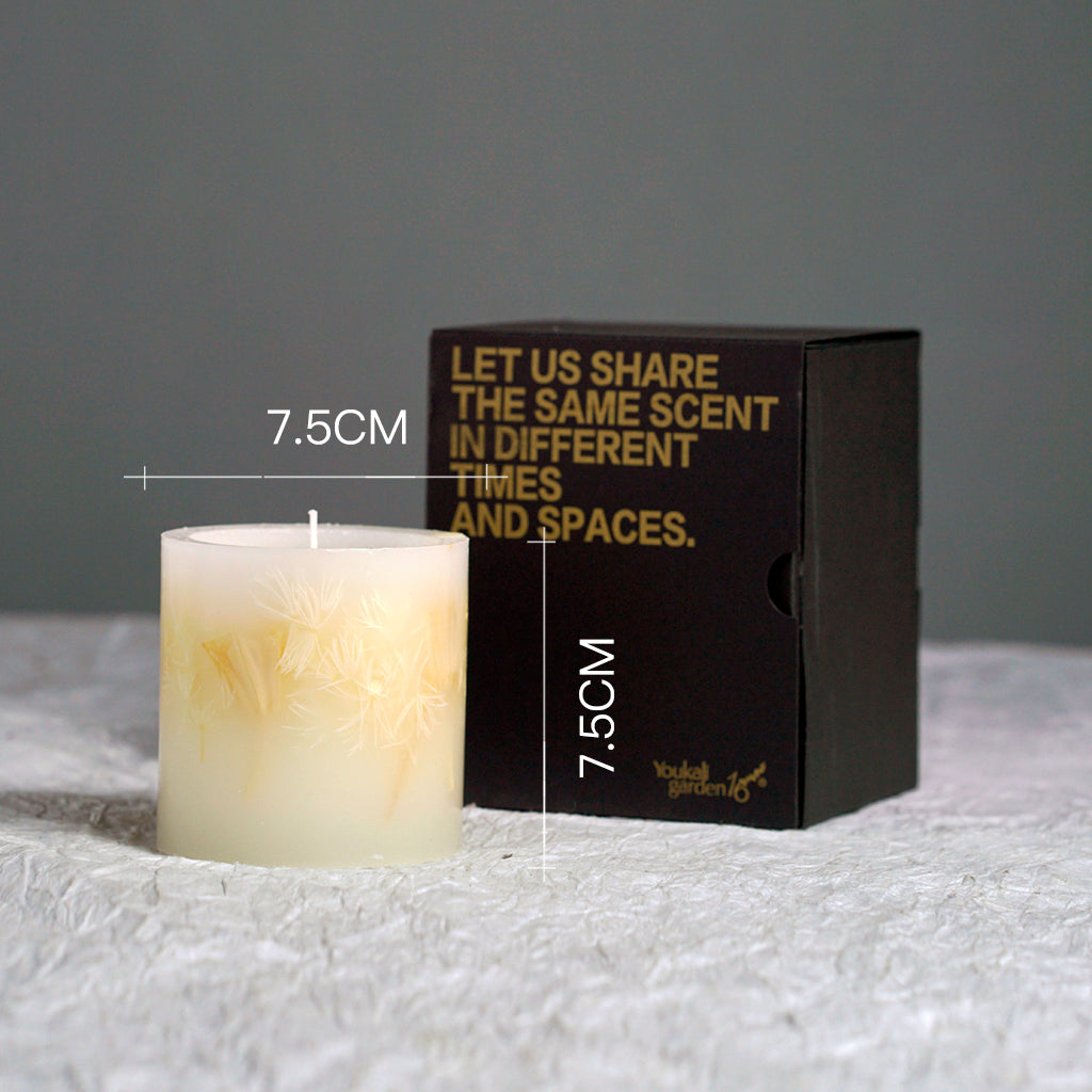 Handmade Shelled White Scented Art Candle for Yoga,Home Decor,9-12 oz,25-32 Hours