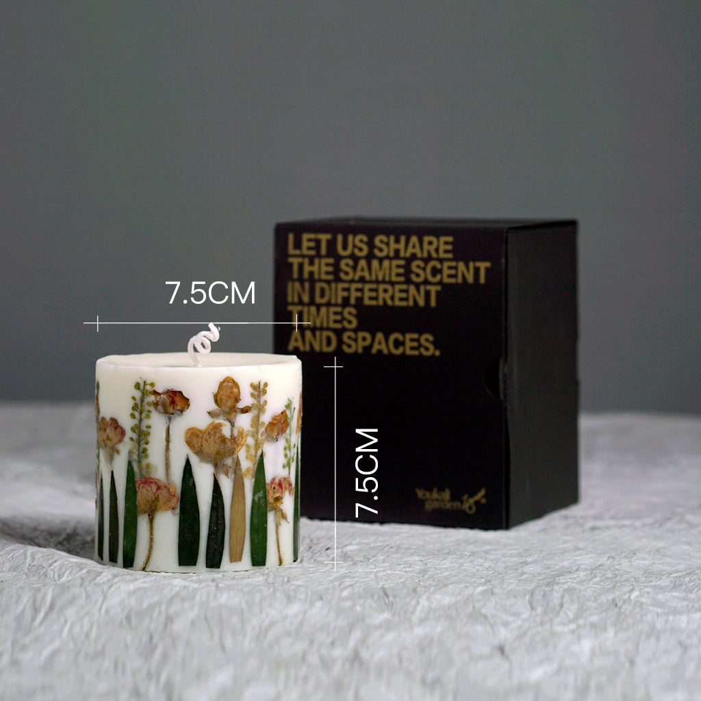 Handmade Pressed Botanical Flowers Art Scented Candle for Home,Gift,Wedding-13 oz,48 Hours