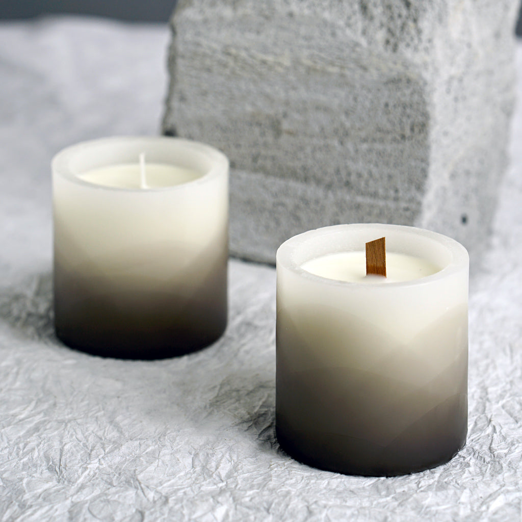 Handmade Shelled Distant Mountain Pattern Scented Art Candle for Yoga,Home Decor,Gift 9-12 oz,25-32 Hours