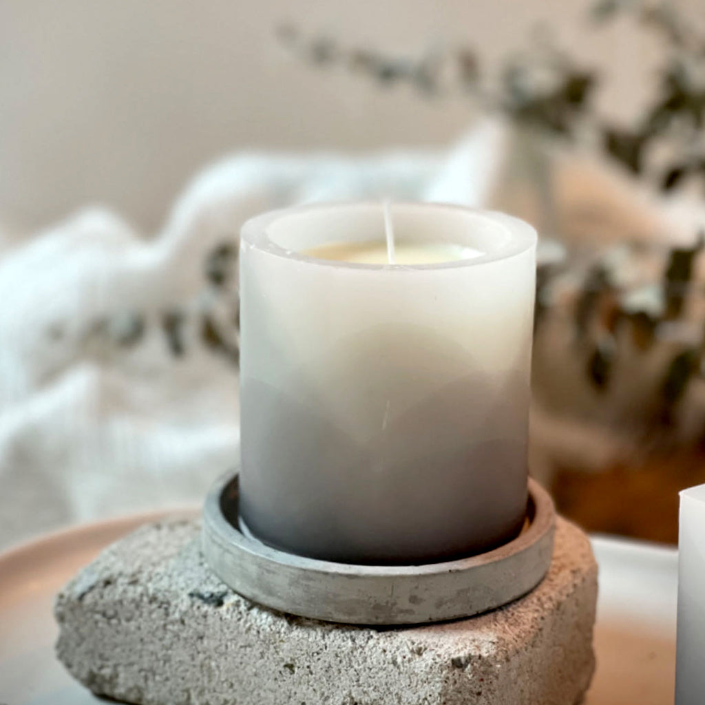 Handmade Shelled Distant Mountain Pattern Scented Art Candle for Yoga,Home Decor,Gift 9-12 oz,25-32 Hours