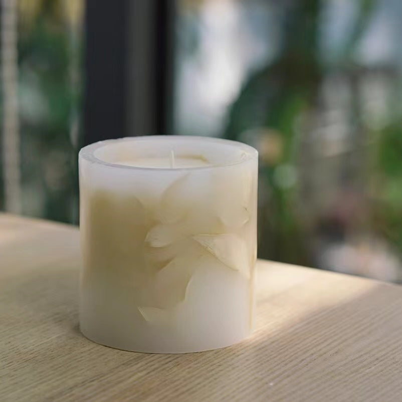 Handmade Shelled White Scented Art Candle for Yoga,Home Decor,Gift 9-12 oz,25-32 Hours