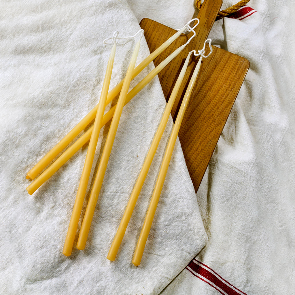 Hand Dipped Original Craftsmanship Beeswax Candle for Dining Room and Bedroom-0.8*20 cm,20-30 min,6 in 1