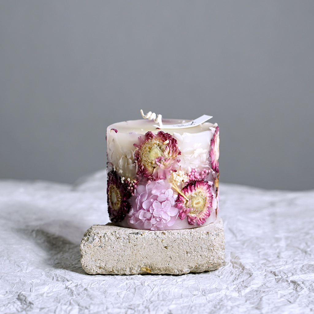 Handmade Purple Botanical Art Scented Candle for Wedding,Gift,Home Decor-19 oz 68 Hours Long Burning Time